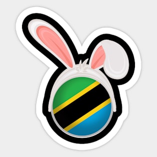 happy easter Tanzania bunny ears flag cute designs Sticker